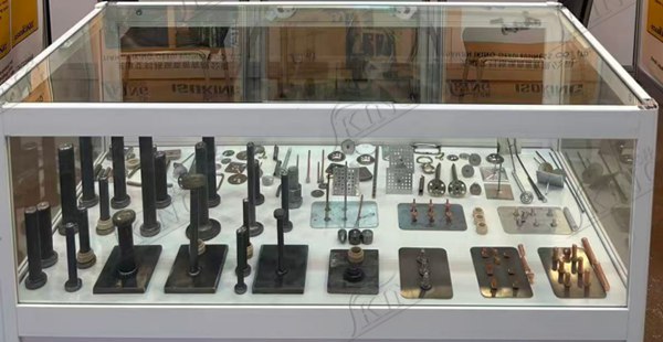 Various types of weld studs, shear connectors, and stud welding accessories